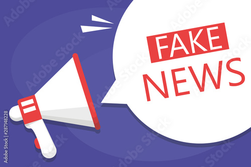Fake news announcement through the megaphone. Propaganda
