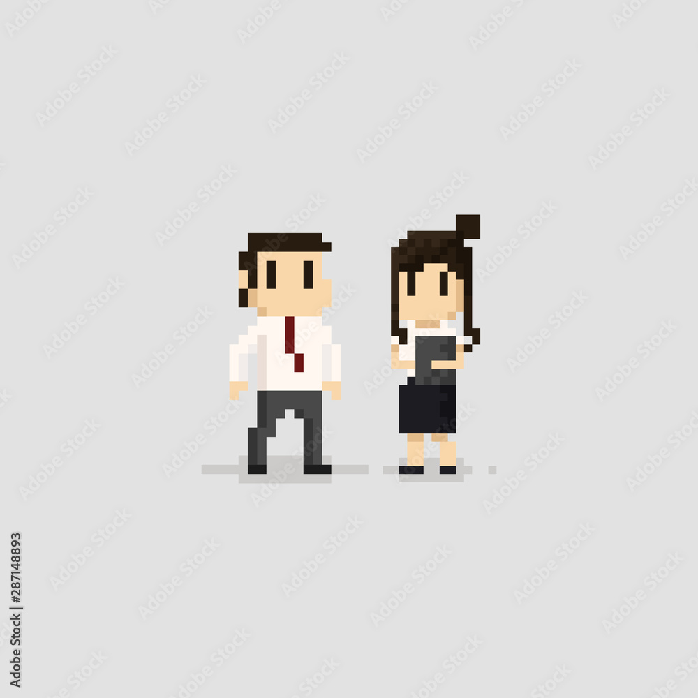 8bit pixel office worker.pixel character.