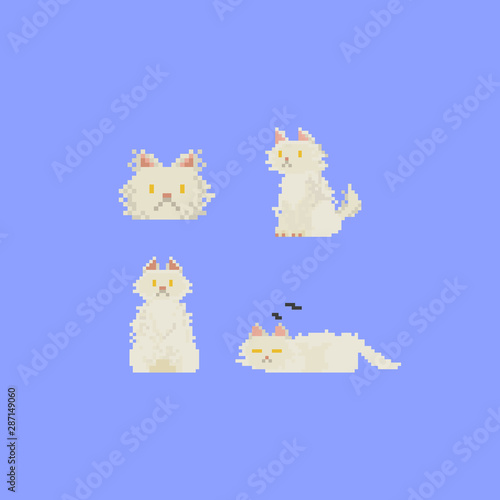Pixel persian cat.8bit charater.
