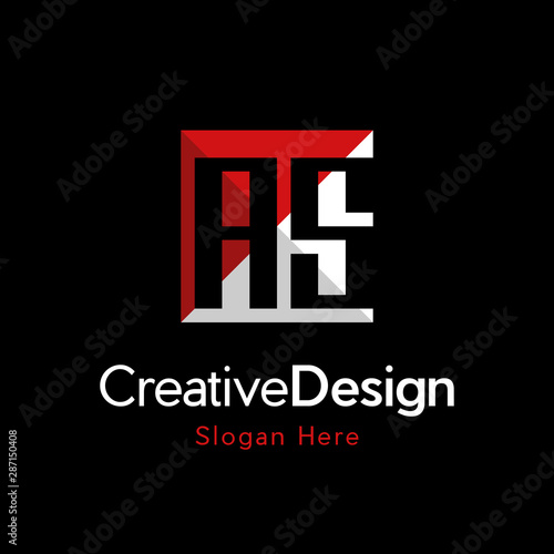 Letter AS SA Letter Logo Design Template Vector, Simple and Creative Red And White Letter Concept Illustration.