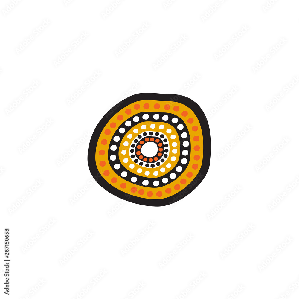 Aboriginal art dots painting icon logo design vector template Aboriginal art dots painting icon logo design vector template
