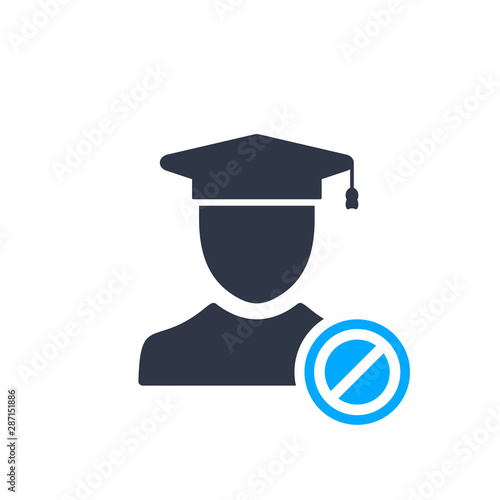 Expert Advice, Expert Opinion icon with not allowed sign, block, forbidden, prohibit symbol
