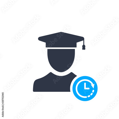 Expert Advice, Expert Opinion icon with clock sign, countdown, deadline, schedule, planning symbol