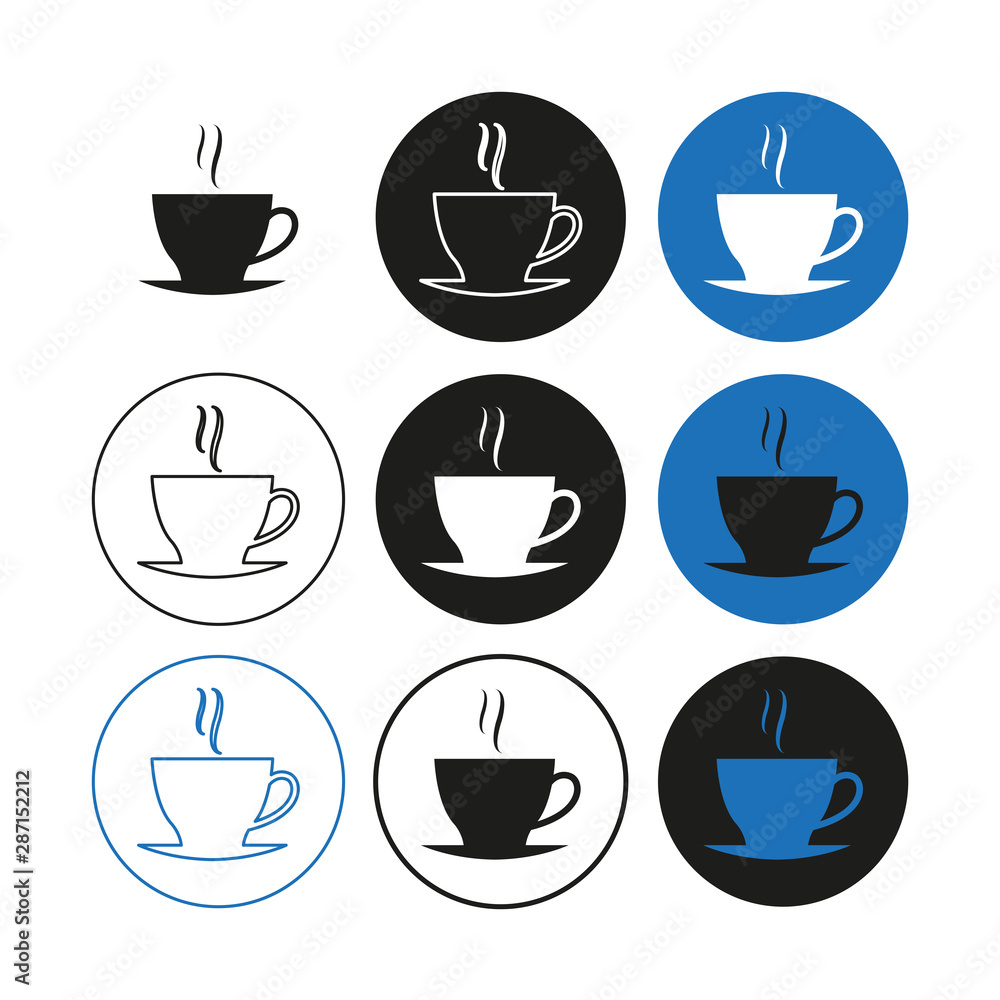 Set of coffee Cup icons. Simple vector illustration