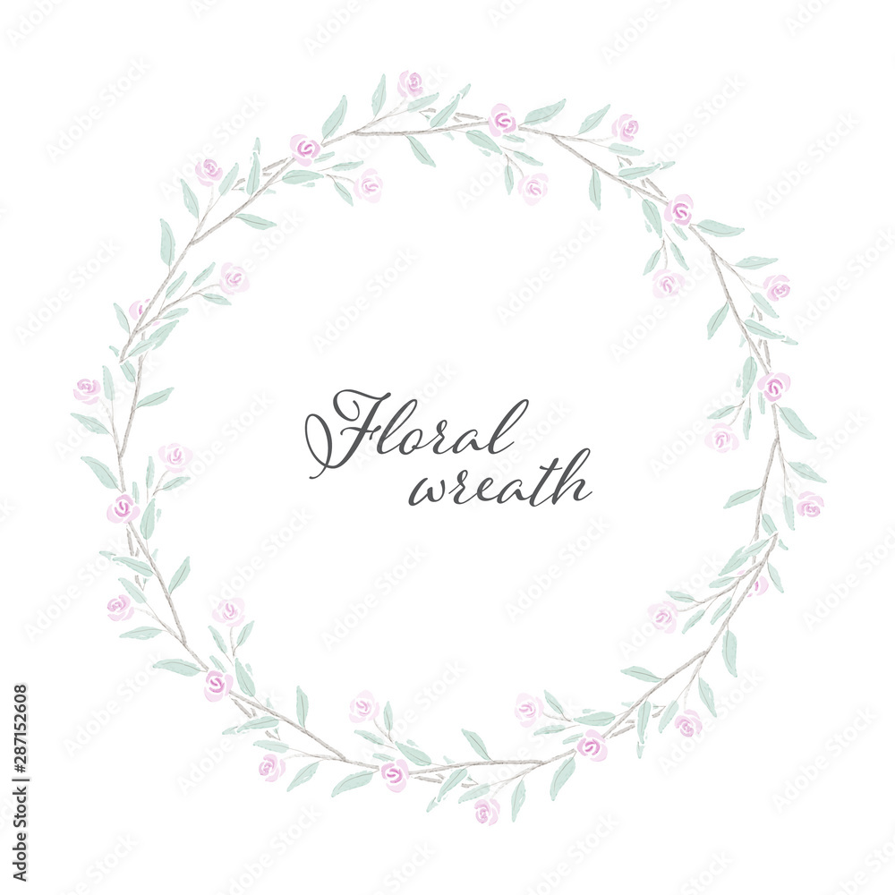 sweet tiny pink watercolor roses wreath frame eps10 vectors illustration sweet tiny pink watercolor roses wreath frame eps10 vectors illustration