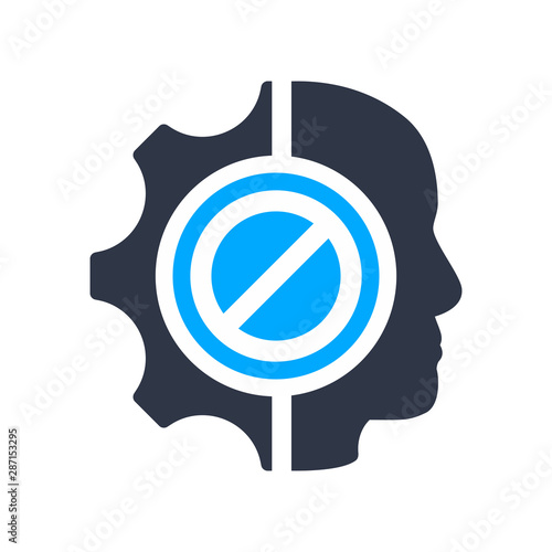 Employee skills sign. Leadership Skills icon with not allowed sign, block, forbidden, prohibit symbol