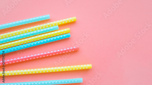 Multi-colored straws for drinking cocktail .