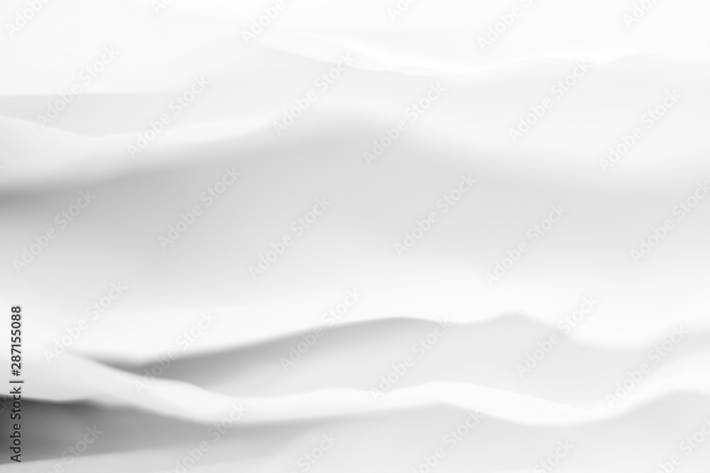 White paper layers. Blur wavy lines. Creative design. Abstract art background. Empty space.