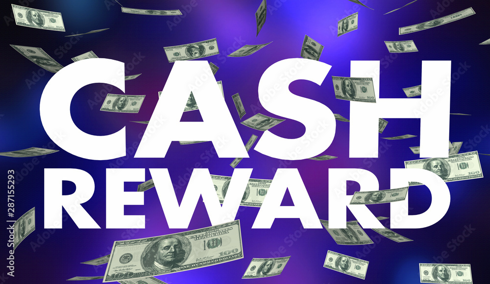 Cash Reward Prize Contest Winner Money Falling 3d Illustration Stock