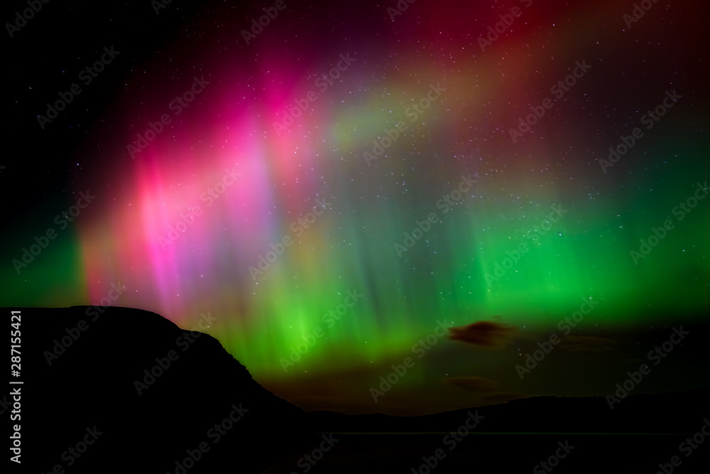Aurora borealis over Loch Brora, Sutherland