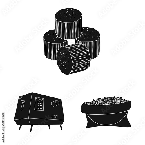 Isolated object of sucrose and technology logo. Set of sucrose and cane vector icon for stock.