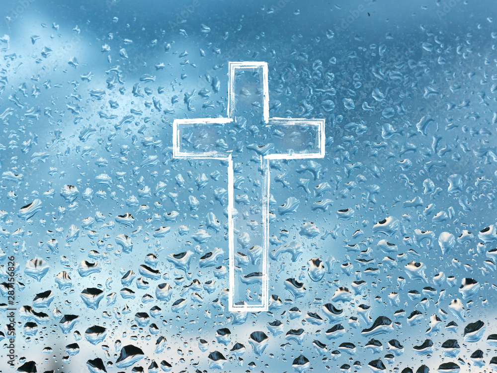 Christliches Kreuz Kruzifix Symbol mit Hintergrund