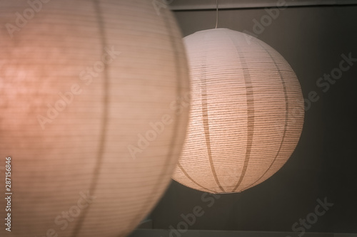 Retro style white round paper lantern