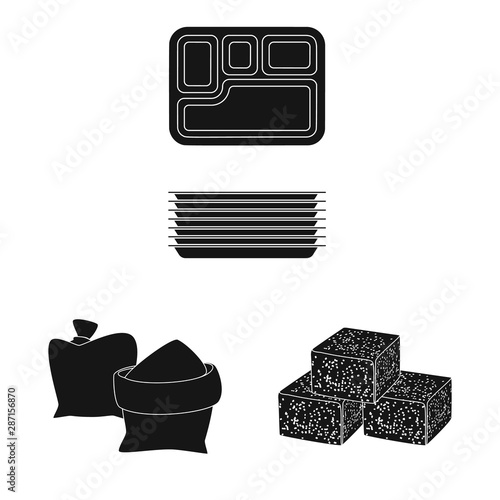 Isolated object of sucrose and technology logo. Collection of sucrose and cane vector icon for stock.