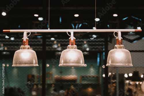 Hanging industrial style lamps