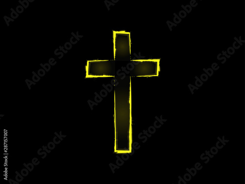 Wallpaper Mural Christliches Kreuz Kruzifix Symbol mit schwarzen Hintergrund Torontodigital.ca