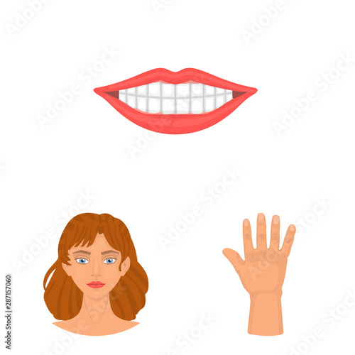 Isolated object of body and part sign. Set of body and anatomy vector icon for stock.
