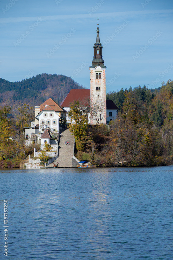 Island with a church in Bled, Slovenia
