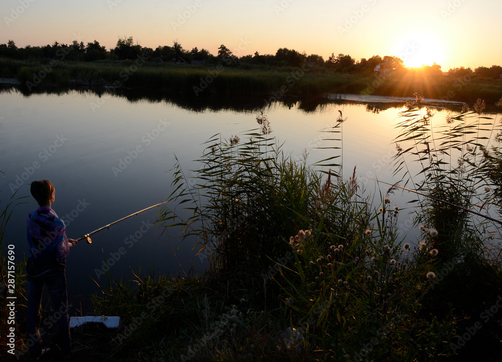 Sunset on the Tobol River in Kostanay, Kazakhstan.