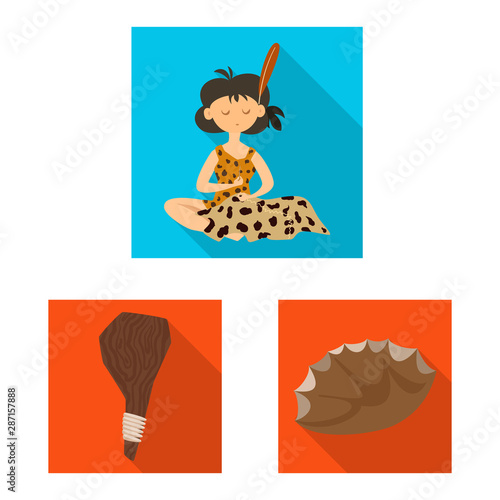 Vector illustration of evolution and prehistory symbol. Collection of evolution and development stock symbol for web.
