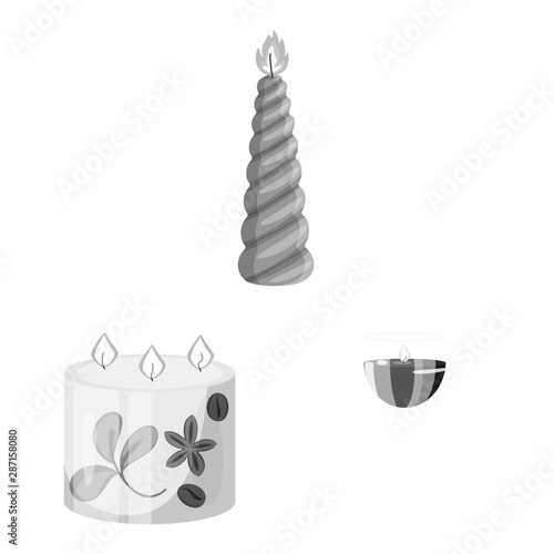Isolated object of paraffin and fire symbol. Set of paraffin and decoration vector icon for stock.