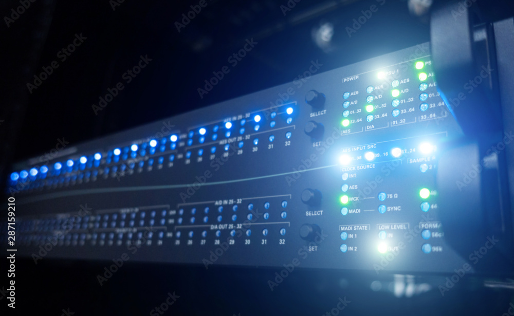 Blue Server Panel. Network Telecommunication Technology concept.