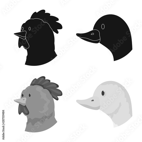 Vector design of agriculture and breeding symbol. Collection of agriculture and organic stock vector illustration.