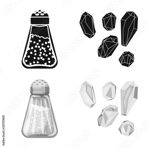 Isolated object of cooking and sea sign. Collection of cooking and baking stock vector illustration.