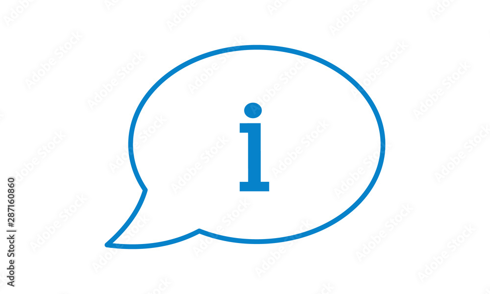 Chat and information icon for communication and support Chat and information icon for communication and support