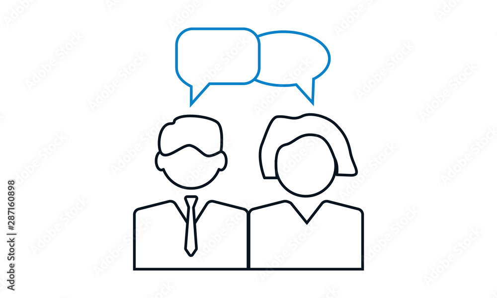 Business communication icon for collaboration and interaction Business communication icon for collaboration and interaction