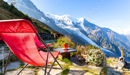Refuge du Plan de l'Aiguille guest house Mont Blanc view. photo