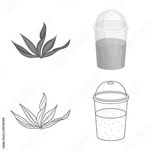 Vector illustration of protein and sea icon. Collection of protein and natural stock symbol for web.