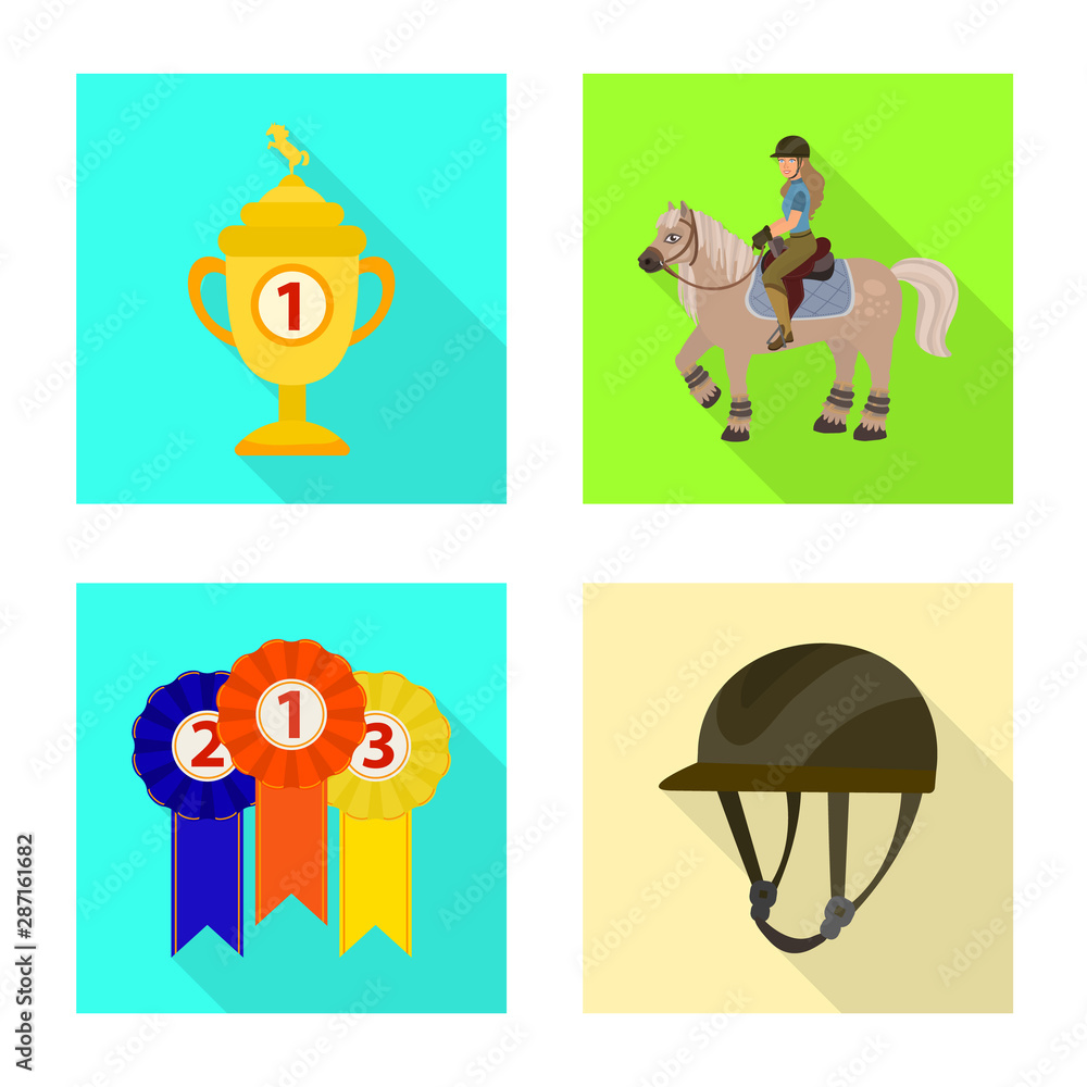 Fototapeta premium Isolated object of track and racing symbol. Set of track and riding vector icon for stock.