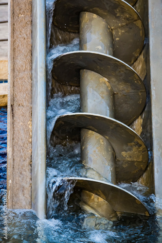 Konstfotografi The Archimedes screw, Archimedean screw or screwpump, is a machine historically used for transferring water from a low-lying body of water into irrigation ditches