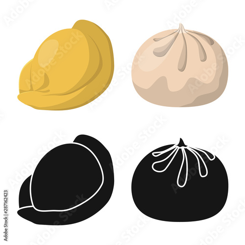 Isolated object of products and cooking symbol. Set of products and appetizer stock symbol for web.