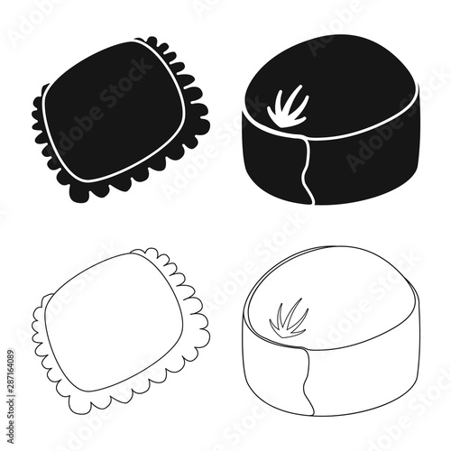 Isolated object of products and cooking sign. Collection of products and appetizer stock symbol for web.