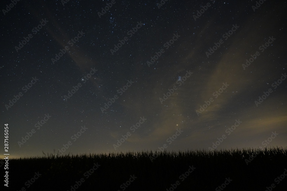 Beautiful Night Sky Twinkling with Stars shining up the night