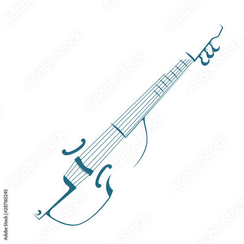 Vector drawn African viol. Isolated on white background.