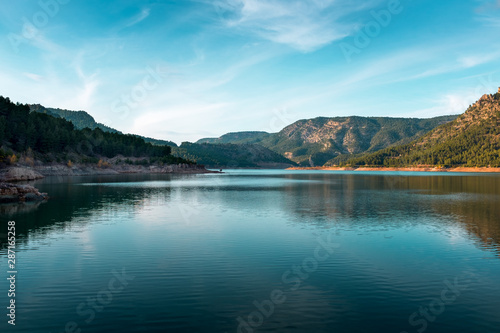 Sunset at the Arenoso reservoir.