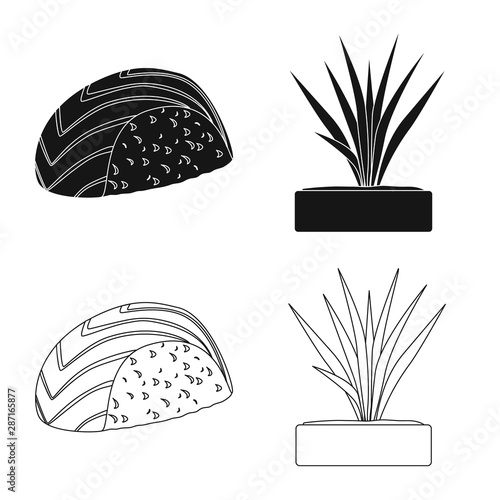 Vector design of crop and ecological symbol. Set of crop and cooking stock symbol for web.
