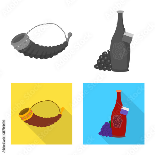 Vector illustration of culture and sightseeing icon. Set of culture and originality stock symbol for web.