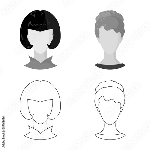 Vector design of professional and photo sign. Set of professional and profile stock vector illustration.