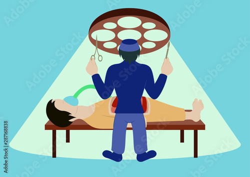 Vector medical concept Surgeon in operation