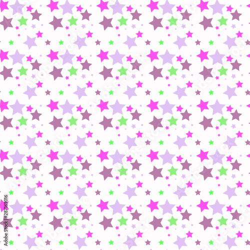 Kid's seamless pattern. Fashion print. Multicolored stars. © Eliant