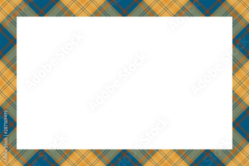 Vintage frame vector. Scottish border pattern retro style. Tartan plaid ornament.
