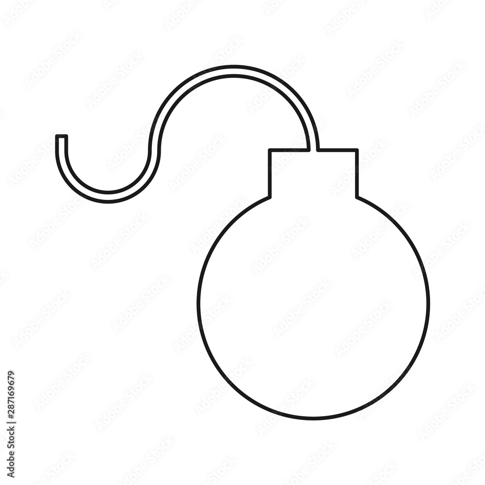 Bomb flat icon, isolated on white background. Vector illustration, modern design