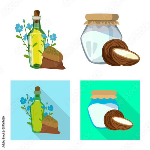 Isolated object of healthy and vegetable symbol. Collection of healthy and agriculture stock symbol for web.