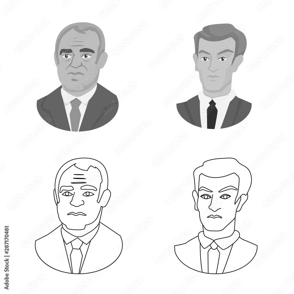 Fototapeta premium Vector design of checkmate and thin icon. Set of checkmate and target vector icon for stock.
