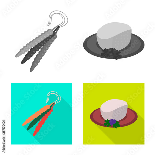 Isolated object of culture and sightseeing symbol. Set of culture and originality stock symbol for web.