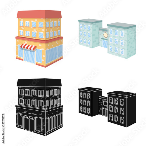 Vector design of construction and building sign. Set of construction and estate stock vector illustration.